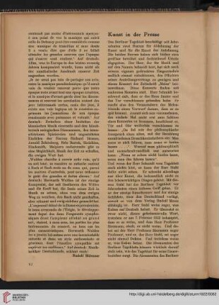Kunst in der Presse