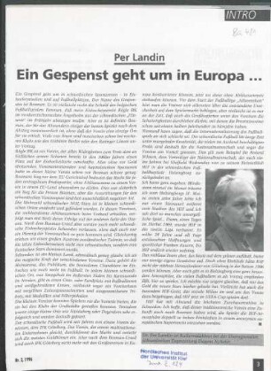Ein Gespenst geht um in Europa ...