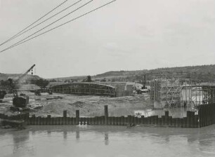 Staustufe Besigheim/Neckar im Bau