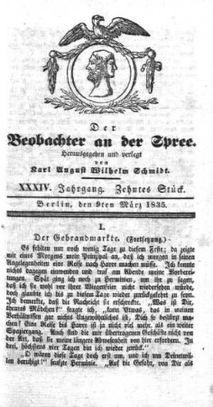10. Stueck, 9. Maerz 1835