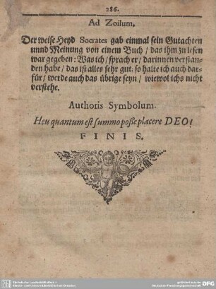 Ad Zoilum.