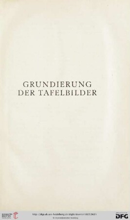 Grundierung der Tafelbilder