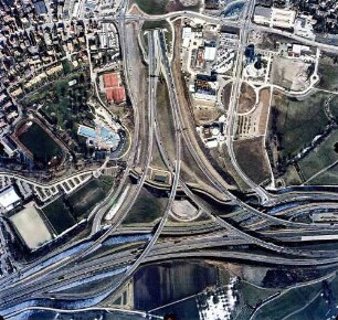 Engelbergbasistunnel, Südportal Autobahndreieck Leonberg mit neuer Verkehrsführung