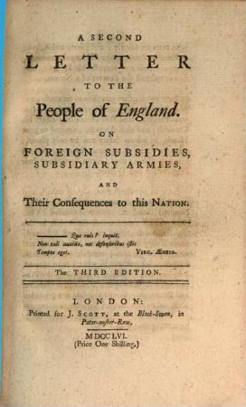 A Letter To The People of England, 2. On Foreign Subsidies, Subsidiary Armies, And Their Consequences to this Nation