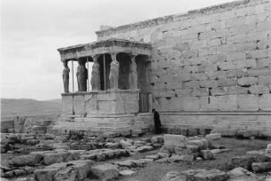 Korenhalle des Erechtheion-Tempels : Karyatiden der Korenhalle des Erechtheion-Tempels auf der Akropolis.