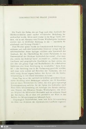 Thronbesteigung Franz Josephs