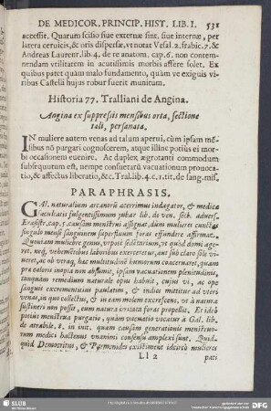 Historia 77. Tralliani de Angina