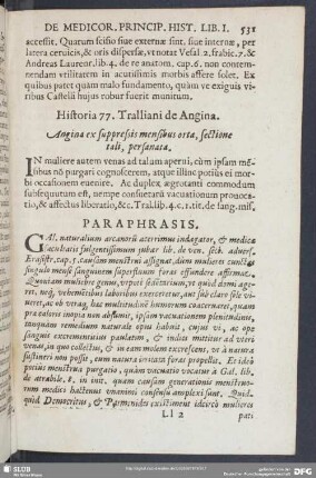 Historia 77. Tralliani de Angina