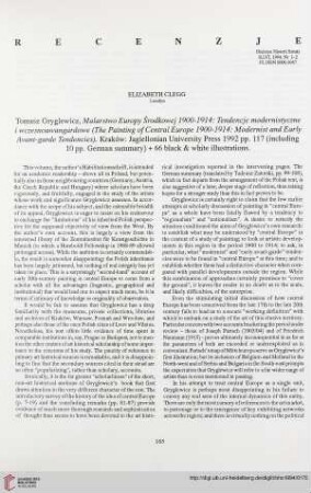 56: [Rezension von: Tomasz Gryglewicz, Malarstwo Europy Środkowej 1900-1914]