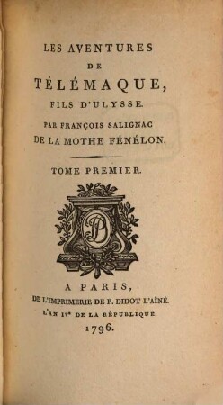 Les Aventures De Télémaque, Fils D'Ulysse, 1
