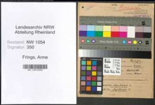 Entnazifizierung Anne Frings , geb. 25.11.1898 ()