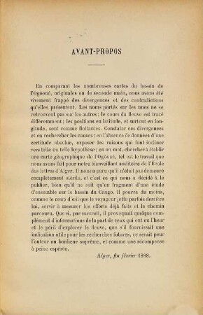 Notice sur la carte de l'Ogôoué