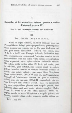 407-435 Symbolae ad hermeneuticas catenas graecas e codice Monacensi graeco IX