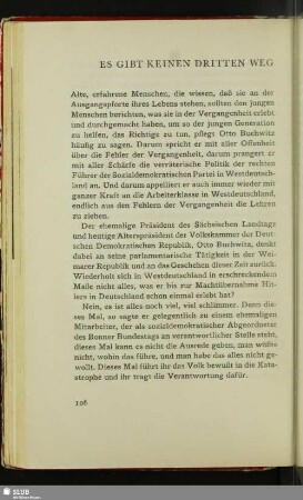 Es Gibt Keinen Dritten Weg
