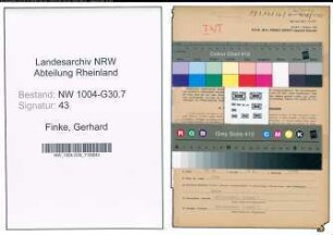Entnazifizierung Gerhard Finke , geb. 06.08.1911 (Abt.Vorstand)