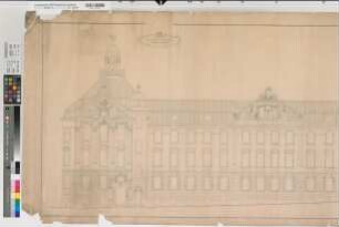 Recklinghausen (Recklinghausen) Amtsgericht Ansicht 1905 o.M. 70 x 157 Bleistiftzeichnung Erberich, Regierungsbaumeister Staatshochbauamt Münster