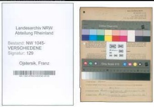 Entnazifizierung Franz Ojstersik , geb. 06.07.1908 (Musiklehrer)