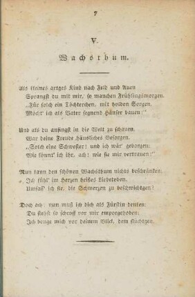 V. Wachsthum.
