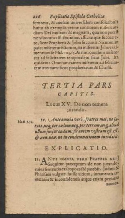 Tertia Pars Capitis. Locus XV. De non temere iurando.