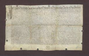 Verkaufsbrief der Agathe, Jakob Weingartners Witwe zu Stollhofen, an Markgraf Philipp II. von Baden-Baden über die Überbesserung der oberen und äußeren Mühle vor Stollhofen