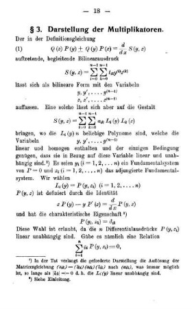 § 3. Darstellung der Multiplikatoren.