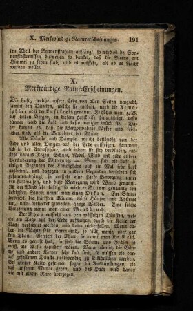 X. Merkwürdige Natur-Erscheinungen.