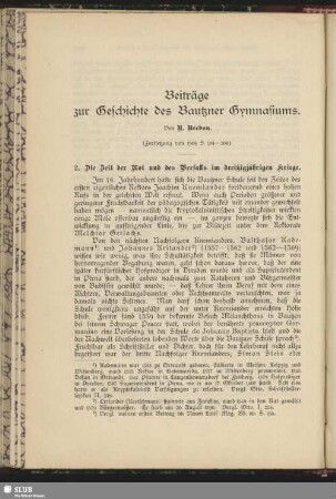 Beiträge zur Geschichte des Bautzner Gymnasiums : (Fortsetzung von 1904 S. 184 - 208)