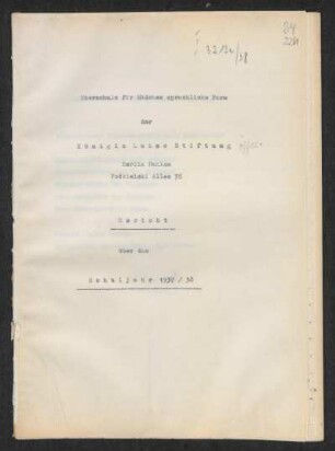 1936/38: Bericht über das Schuljahr ... - 1937/38