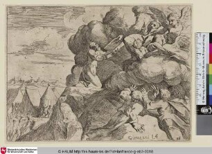 [Moise recevant les tables de la loi sur le mont Sinai; Moses bekommt die Zehn Gebote auf dem Berg Sinai]