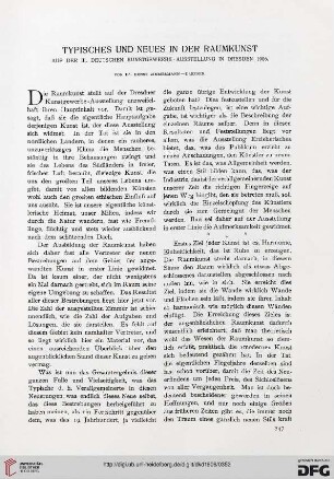 Typisches und neues in der Raumkunst: auf der III. deutschen Kunstgewerbe-Ausstellung in Dresden 1906