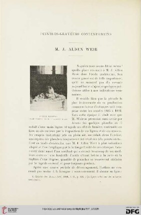 4. Pér. 6.1911: M. J. Alden Weir : peintres-graveurs contemporains