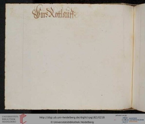 >Furs Rottlauff< (nur Überschrift)