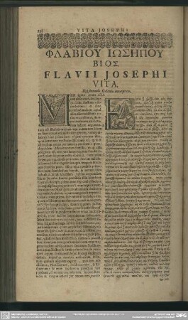 Phlabiou Iōsēpou Biōs. Flavii Josephi Vita