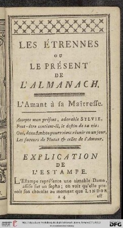 Les étrennes ou le Présent de l’almanach