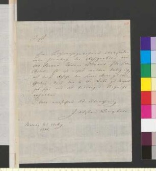 Brief von Weimar, Industrie-Comptoir an Goethe, Johann Wolfgang von