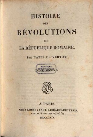 Histoire des révolutions de la république Romaine. 2