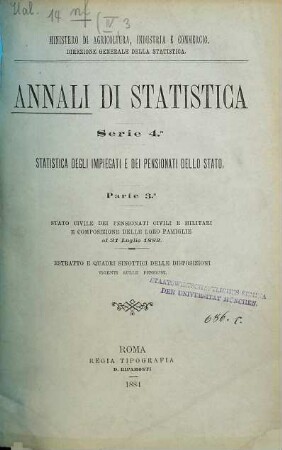 Annali di statistica : Ministero di Agricoltura, Industria e Commercio. Direzione generale della Statistica, 3