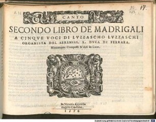 SECONDO LIBRO DE MADRIGALI A CINQVE VOCI