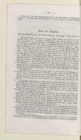 Ueber die Allegorie