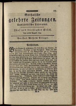 Fünf und dreißigstes Stück, den 30ten August 1794.