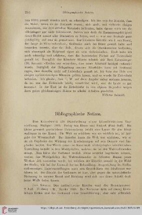 Bibliographische Notizen