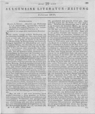 [Polenz, C. H. v.]: Licht und Schatten, Altes und Neues. An seine Waffenbrüder von einem invaliden Soldaten. Leipzig: Brockhaus 1829