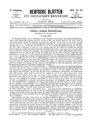 Goethe's religiöse Entwicklung