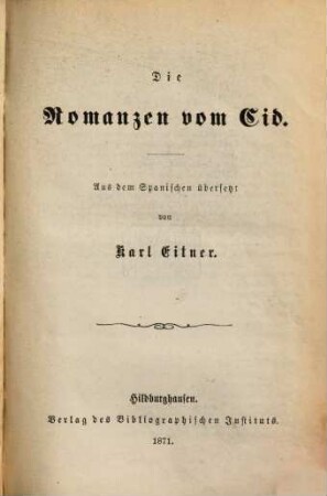Die Romanzen vom Cid