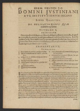 De Obligationibus Quae ex delicto nascuntur. Titulus I.