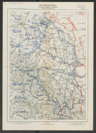 Beilage 15. Der Krieg im Osten. Der deutsche Durchbruch in Ostgalizien 19. Juli bis 31. August 1917.