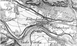 Kötzschenbroda. Ausschnitt aus: Oberreit, Sect. Dresden, 1821/22