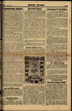 Zweite Ausgabe vom Freitag, den 15. März 1940.