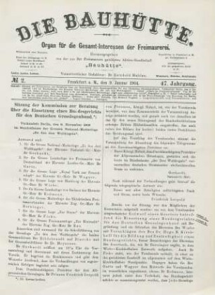 No. 2. Frankfurt a. M., den 9. Januar 1904. 47. Jahrgang.