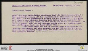 Heid. Hs. 3820,436: Brief von Emil Lask an Richard Kroner